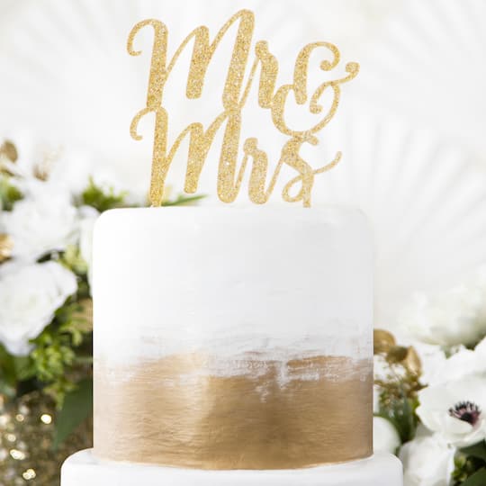 Download Purchase The David Tutera Mr Mrs Cake Topper Gold At Michaels